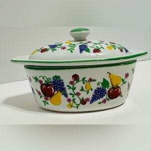 Butter Boat by Cook Street Baby Butter Dish Fruit Design 3 Pc Cottage Country